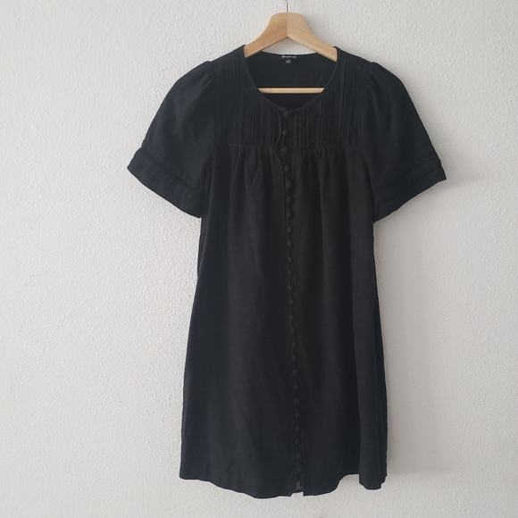 MADEWELL Black Pleated Button Front Shift DressDress XXS - Picture 5 of 14